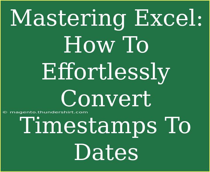 Mastering Excel: How To Effortlessly Convert Timestamps To Dates