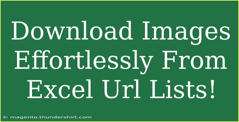 Download Images Effortlessly From Excel Url Lists!