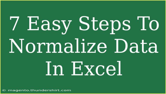 7 Easy Steps To Normalize Data In Excel