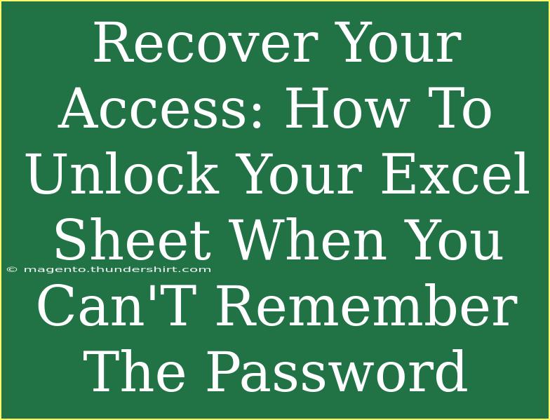 Recover Your Access: How To Unlock Your Excel Sheet When You Can'T Remember The Password