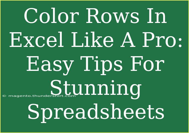 Color Rows In Excel Like A Pro: Easy Tips For Stunning Spreadsheets