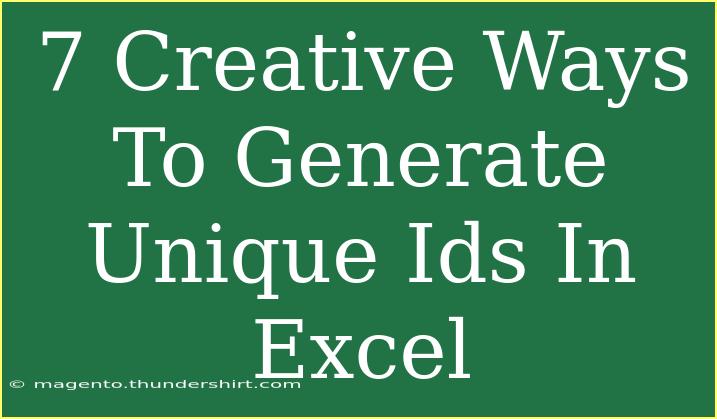 7 Creative Ways To Generate Unique Ids In Excel