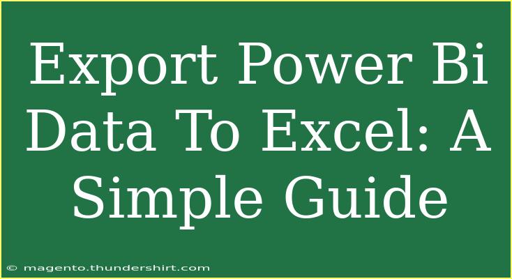 Export Power Bi Data To Excel: A Simple Guide