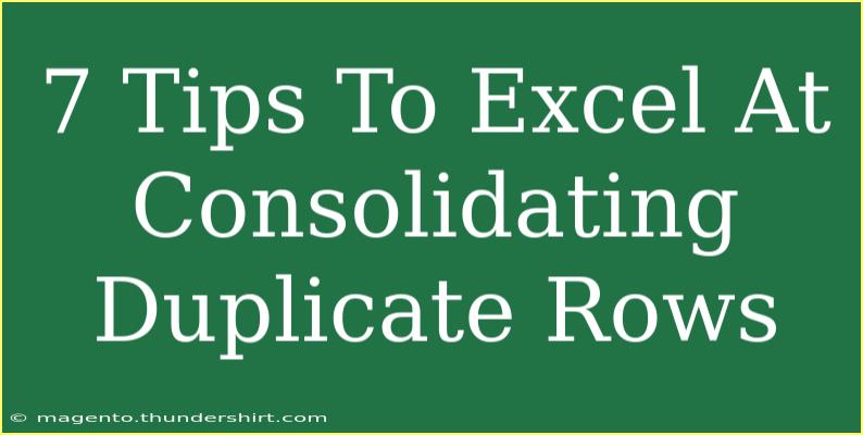 7 Tips To Excel At Consolidating Duplicate Rows