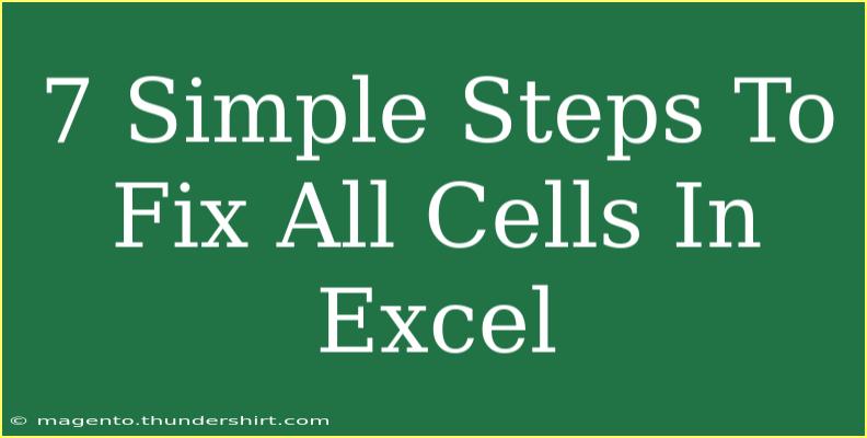 7 Simple Steps To Fix All Cells In Excel