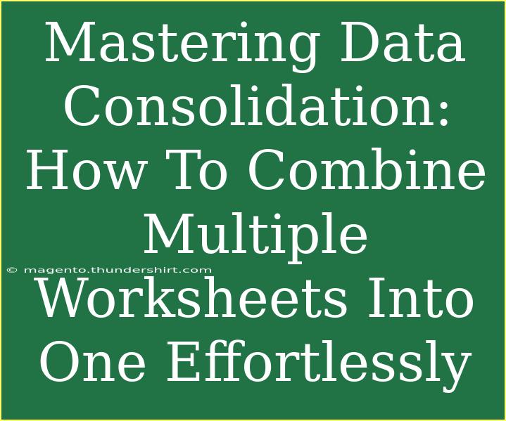 Mastering Data Consolidation: How To Combine Multiple Worksheets Into One Effortlessly