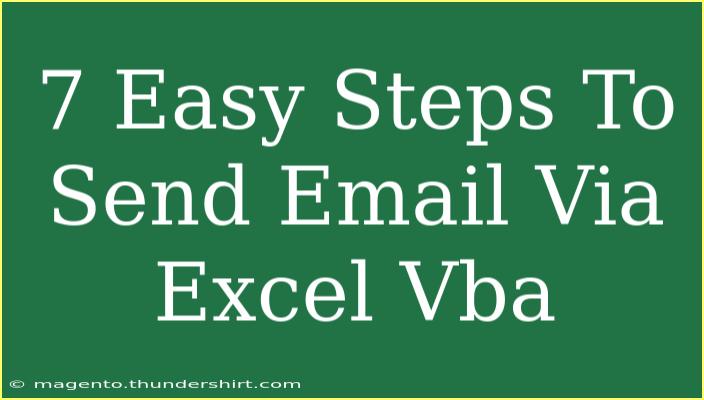 7 Easy Steps To Send Email Via Excel Vba