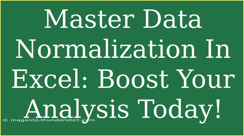 Master Data Normalization In Excel: Boost Your Analysis Today!