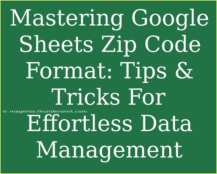 Mastering Google Sheets Zip Code Format: Tips & Tricks For Effortless Data Management