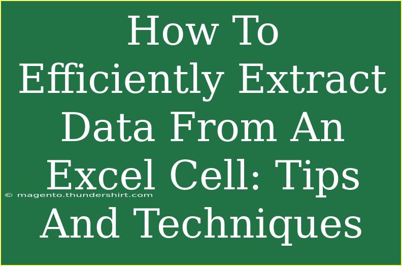 How To Efficiently Extract Data From An Excel Cell: Tips And Techniques