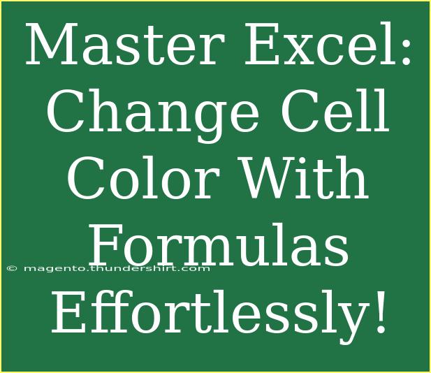 Master Excel: Change Cell Color With Formulas Effortlessly!