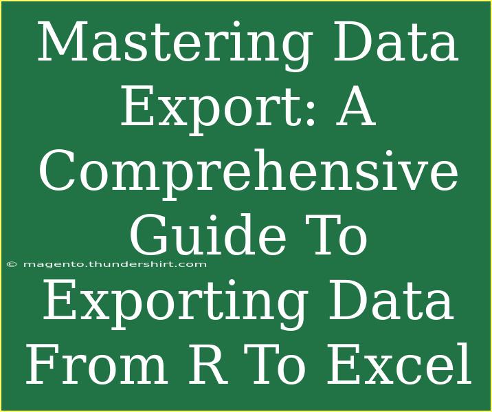 Mastering Data Export: A Comprehensive Guide To Exporting Data From R To Excel