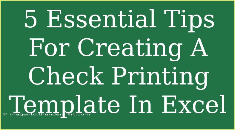 5 Essential Tips For Creating A Check Printing Template In Excel