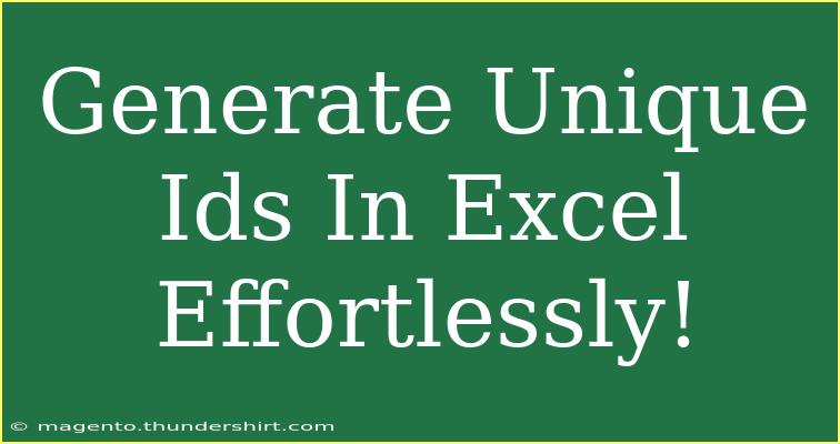 Generate Unique Ids In Excel Effortlessly!