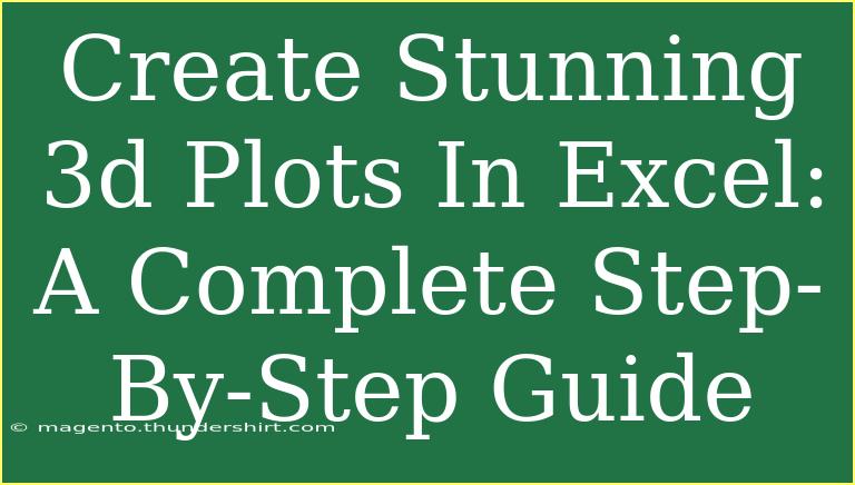 Create Stunning 3d Plots In Excel: A Complete Step-By-Step Guide