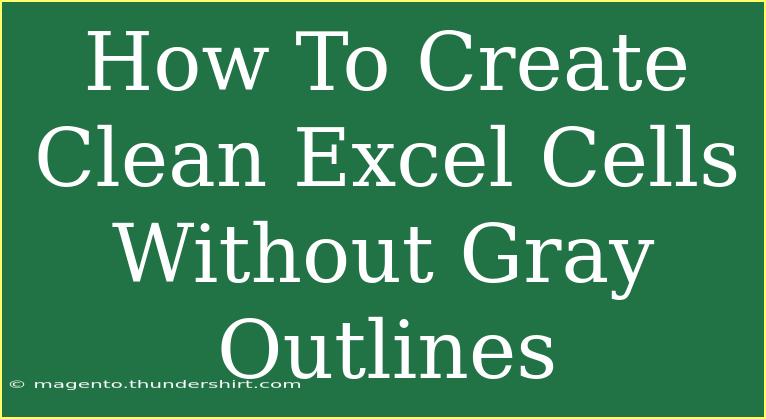 How To Create Clean Excel Cells Without Gray Outlines