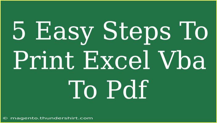 5 Easy Steps To Print Excel Vba To Pdf