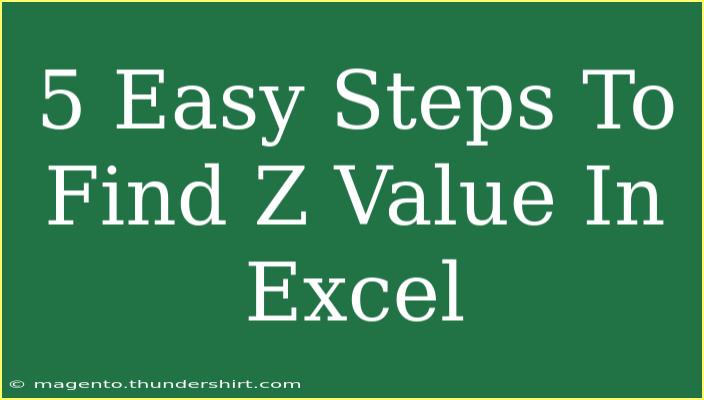 5 Easy Steps To Find Z Value In Excel