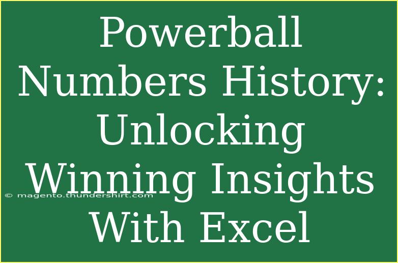 Powerball Numbers History: Unlocking Winning Insights With Excel