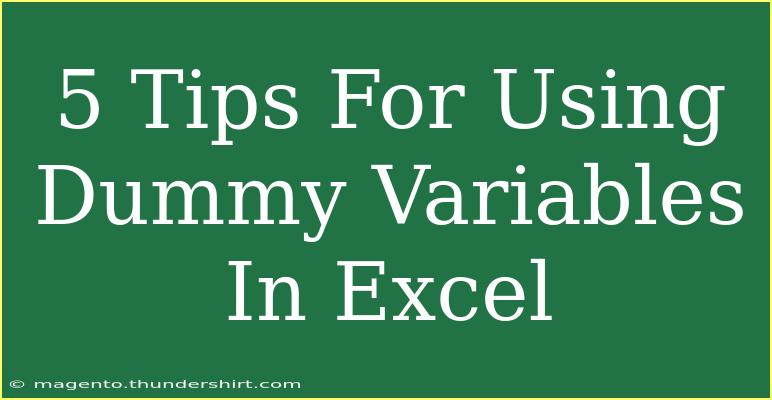 5 Tips For Using Dummy Variables In Excel