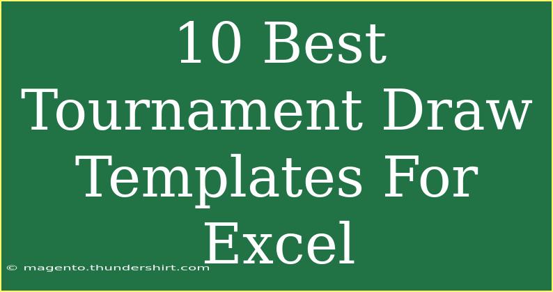 10 Best Tournament Draw Templates For Excel