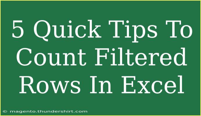 5 Quick Tips To Count Filtered Rows In Excel