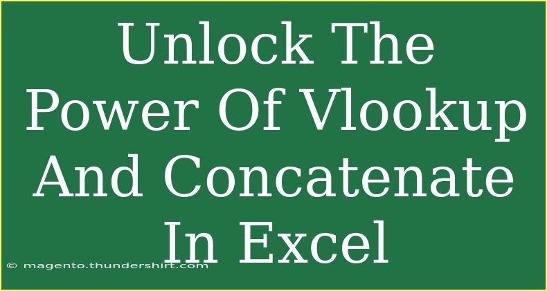 Unlock The Power Of Vlookup And Concatenate In Excel