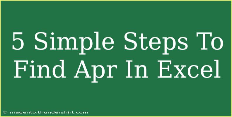 5 Simple Steps To Find Apr In Excel