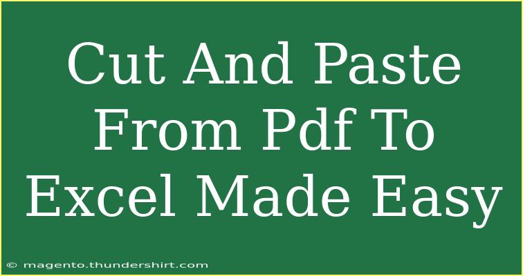 Cut And Paste From Pdf To Excel Made Easy