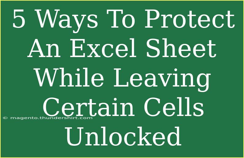 5 Ways To Protect An Excel Sheet While Leaving Certain Cells Unlocked