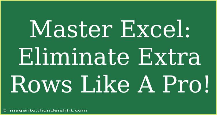 Master Excel: Eliminate Extra Rows Like A Pro!