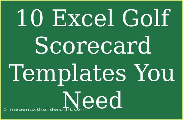 10 Excel Golf Scorecard Templates You Need