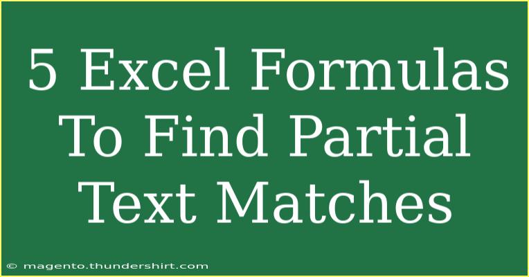 5 Excel Formulas To Find Partial Text Matches