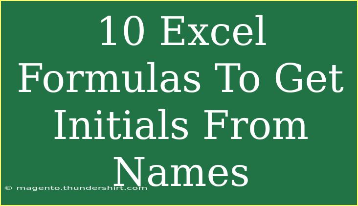 10 Excel Formulas To Get Initials From Names