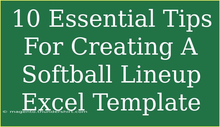 10 Essential Tips For Creating A Softball Lineup Excel Template