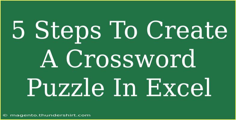 5 Steps To Create A Crossword Puzzle In Excel