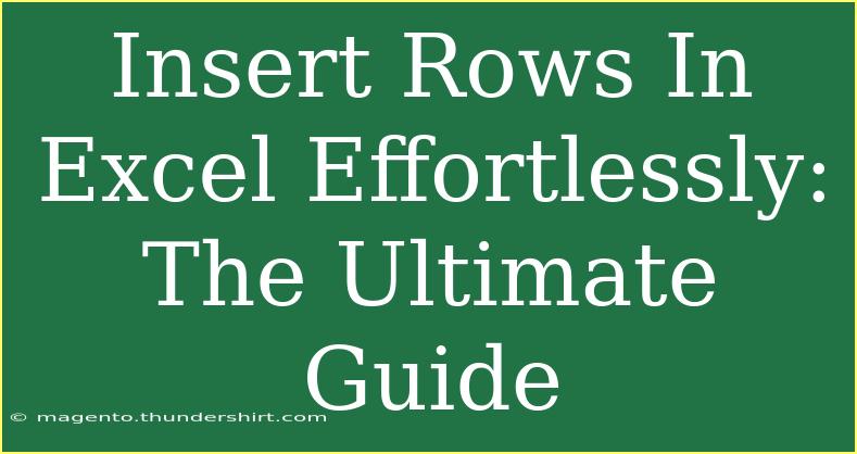 Insert Rows In Excel Effortlessly: The Ultimate Guide