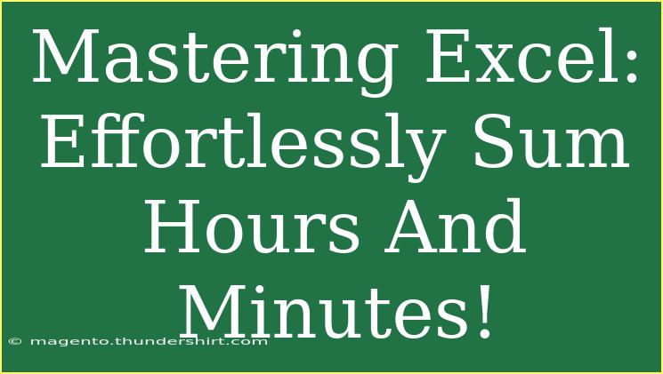 Mastering Excel: Effortlessly Sum Hours And Minutes!