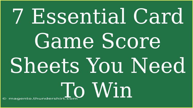 7 Essential Card Game Score Sheets You Need To Win