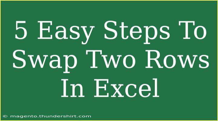 5 Easy Steps To Swap Two Rows In Excel