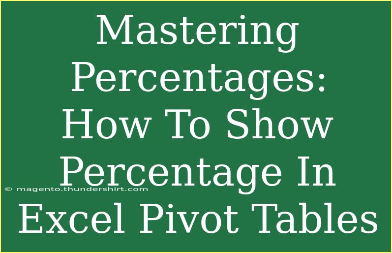 Mastering Percentages: How To Show Percentage In Excel Pivot Tables