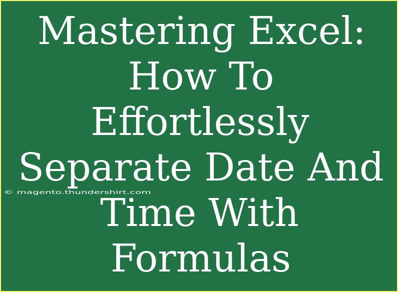 Mastering Excel: How To Effortlessly Separate Date And Time With Formulas