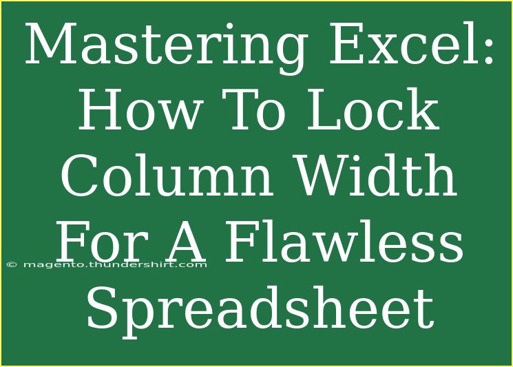 Mastering Excel: How To Lock Column Width For A Flawless Spreadsheet