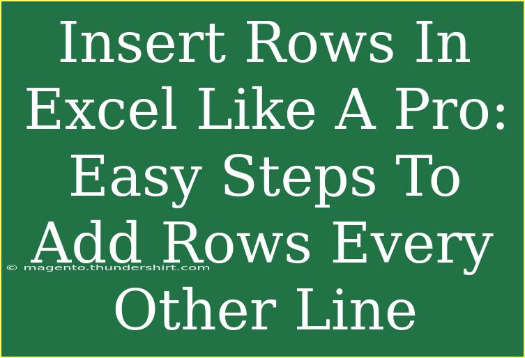 Insert Rows In Excel Like A Pro: Easy Steps To Add Rows Every Other Line