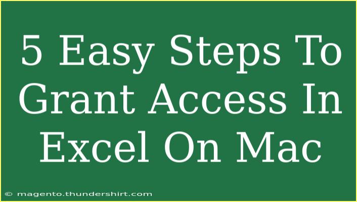 5 Easy Steps To Grant Access In Excel On Mac