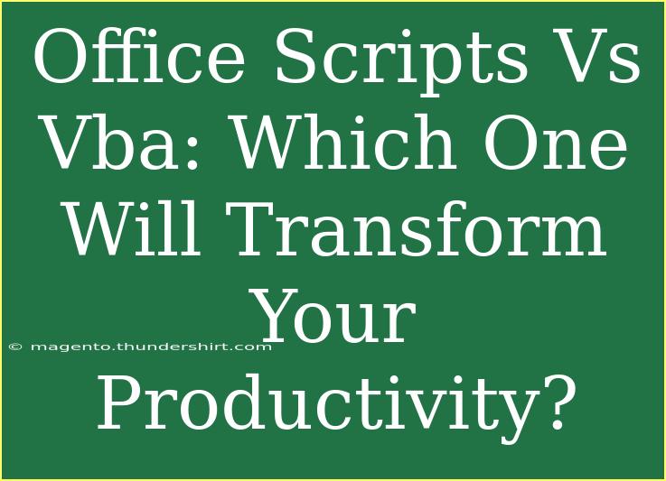 Office Scripts Vs Vba: Which One Will Transform Your Productivity?