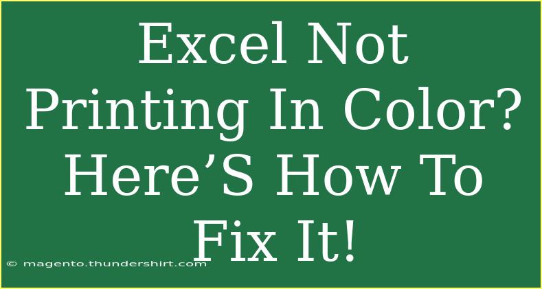 Excel Not Printing In Color? Here’S How To Fix It!