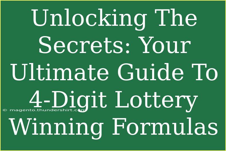 Unlocking The Secrets: Your Ultimate Guide To 4-Digit Lottery Winning Formulas