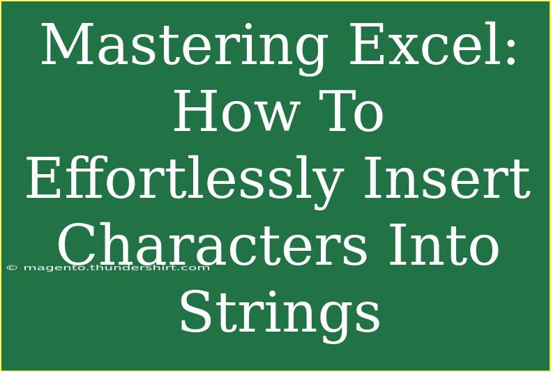 Mastering Excel: How To Effortlessly Insert Characters Into Strings