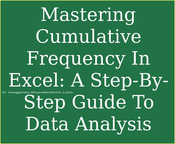 Mastering Cumulative Frequency In Excel: A Step-By-Step Guide To Data Analysis